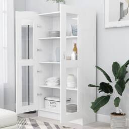 Berkfield Home Vitrine Cabinet White 82.5x30.5x150 cm Engineered Wood - thumbnail 1