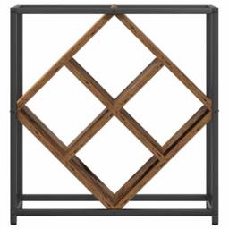 Berkfield Home Charming Wine Rack Old Wood 51x18x52, 5 cm Engineered Wood in Brown - thumbnail 6