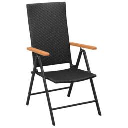 Berkfield Home 3 Piece Garden Dining Set Black & Brown - thumbnail 4