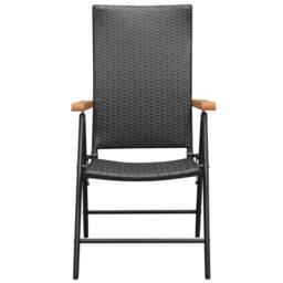 Berkfield Home 3 Piece Garden Dining Set Black & Brown - thumbnail 5