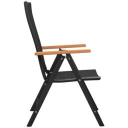 Berkfield Home 3 Piece Garden Dining Set Black & Brown - thumbnail 6