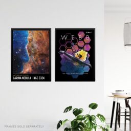 Artery8 Wall Art Print Pack of 3 NASA James Webb Exoplanet Travel Carina Nebula Cosmic Cliffs Deep Field Images Large Poster Set - thumbnail 5
