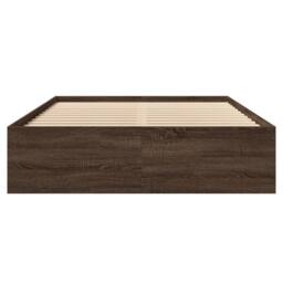 Berkfield Home Bed Frame without Mattress Brown Oak 140x190 cm Engineered Wood - thumbnail 5