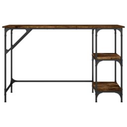 Berkfield Home Desk Smoked Oak 120x50x75 cm Metal & Engineered Wood in Brown - Size: 120 x 50 x 75 cm - thumbnail 5