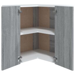 Berkfield Home Hanging Corner Cabinet Grey Sonoma 57x57x60 cm Engineered Wood - Size: 57 x 57 x 60 cm - thumbnail 6