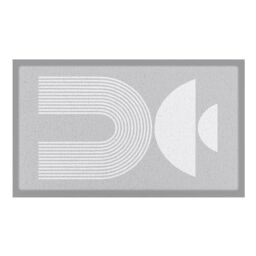 Artsy Mats Grey Half Moon Abstract Indoor & Outdoor Doormat - Size: 40 cm x 70 cm - thumbnail 2