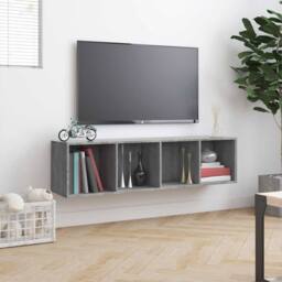 Berkfield Home Classic Book Cabinet/TV Cabinet Grey Sonoma 143x30x36cm Engineere - Size: 143 x 30 x 36 cm - thumbnail 4