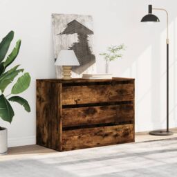 Berkfield Home Corner Chest of Drawers Smoked Oak 80x41x58 cm Engineered Wood in Brown - Size: 80 x 41 x 58 cm - thumbnail 3