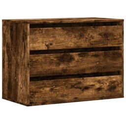 Berkfield Home Corner Chest of Drawers Smoked Oak 80x41x58 cm Engineered Wood in Brown - Size: 80 x 41 x 58 cm - thumbnail 2