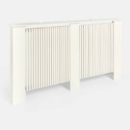 OHS Ribbed Small Radiator Cover Slatted Engineered Wood in Cream - thumbnail 4