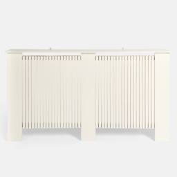 OHS Ribbed Small Radiator Cover Slatted Engineered Wood in Cream - thumbnail 3