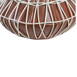 Wyld and Coco Stonewear Terracotta Vase with Rattan Braid Natural Brown - thumbnail 6