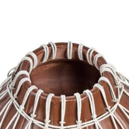 Wyld and Coco Stonewear Terracotta Vase with Rattan Braid Natural Brown - thumbnail 5