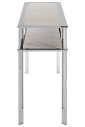 Orsina Console Table With Silver Frame, Small Table With White Porcelain Shelves, Luxe Hallway Table For Livingroom - thumbnail 4