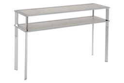 Orsina Console Table With Silver Frame, Small Table With White Porcelain Shelves, Luxe Hallway Table For Livingroom - thumbnail 3