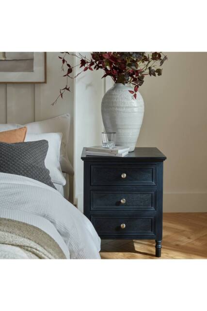 KDMD Contour Collection 3 Drawer Side Table with Subtle Curves in Charcoal - image 1