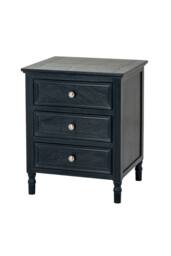 KDMD Contour Collection 3 Drawer Side Table with Subtle Curves in Charcoal - thumbnail 2