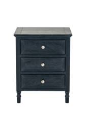 KDMD Contour Collection 3 Drawer Side Table with Subtle Curves in Charcoal - thumbnail 3