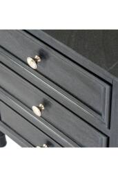 KDMD Contour Collection 3 Drawer Side Table with Subtle Curves in Charcoal - thumbnail 4