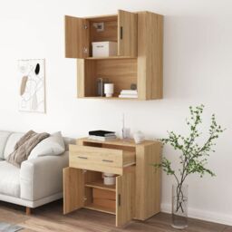 Berkfield Home Highboard Sonoma Oak Engineered Wood in Brown - thumbnail 5