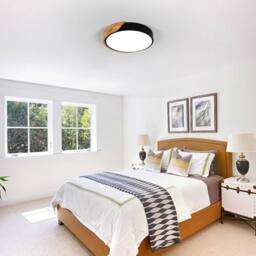 Goeco LED Ceiling Light Round, 24W, 6500K, 30cm, Round, Modern, for Bedroom in Black - thumbnail 4