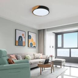Goeco LED Ceiling Light Round, 24W, 6500K, 30cm, Round, Modern, for Bedroom in Black - thumbnail 2
