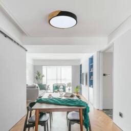 Goeco LED Ceiling Light Round, 24W, 6500K, 30cm, Round, Modern, for Bedroom in Black - thumbnail 3