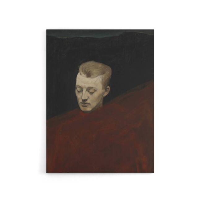 "Artery8 Magnus Enckell Portrait of Bruno Aspelin Canvas Wall Art Print in Red - Size: W12"" x H16""" - image 1