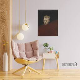 "Artery8 Magnus Enckell Portrait of Bruno Aspelin Canvas Wall Art Print in Red - Size: W12"" x H16""" - thumbnail 3
