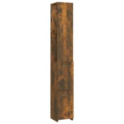 Berkfield Home Bathroom Cabinet Smoked Oak 25x26.5x170 cm Engineered Wood in Brown