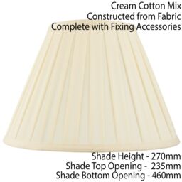"Loops 18"" Tapered Drum Lamp Shade Cream Box Pleated Fabric Cover Classic & Elegant" - thumbnail 2