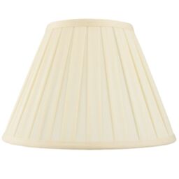 "Loops 18"" Tapered Drum Lamp Shade Cream Box Pleated Fabric Cover Classic & Elegant"