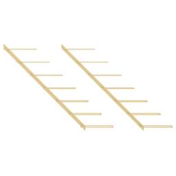 Berkfield Home Wall-mounted Wine Rack for 7 Bottles 2 pcs Gold Metal - thumbnail 4