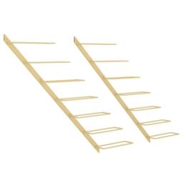 Berkfield Home Wall-mounted Wine Rack for 7 Bottles 2 pcs Gold Metal
