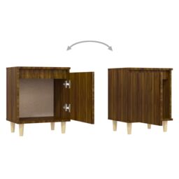 Berkfield Home Bed Cabinets with Solid Wood Legs 2 pcs Brown Oak 40x30x50 cm - Size: 40 x 30 x 50 cm - thumbnail 5