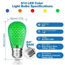 EONLION 30PCS E27 LED Light Bulb Colored for Outdoor String Lights - thumbnail 2