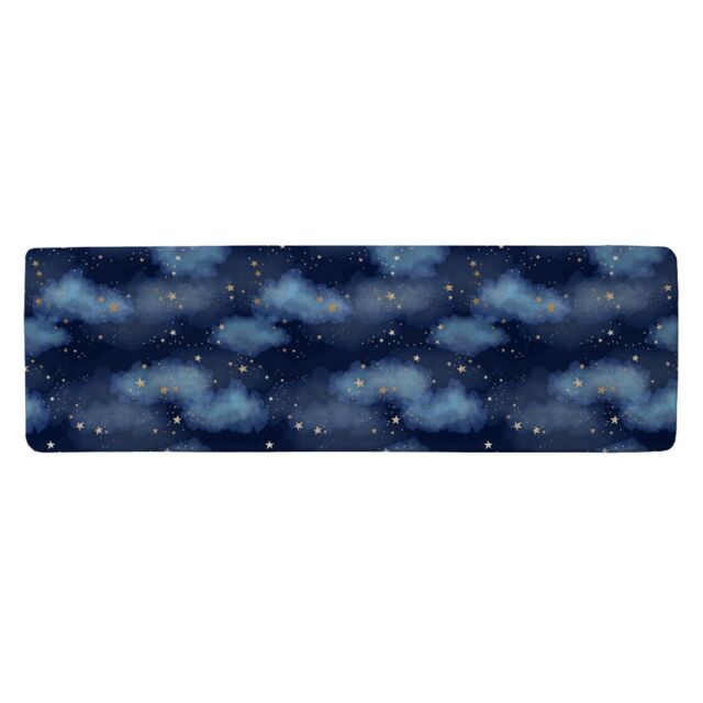 Benjamin Tate Design Dark Blue Sky With Gold Foil Constellations Runner Rug in Natural - Size: 67 cm x 230 cm - image 1