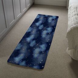 Benjamin Tate Design Dark Blue Sky With Gold Foil Constellations Runner Rug in Natural - Size: 67 cm x 230 cm - thumbnail 4