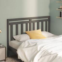Berkfield Home Bed Headboard Grey 166x4x100 cm Solid Wood Pine - Size: 166 x 4 x 100 cm - thumbnail 2