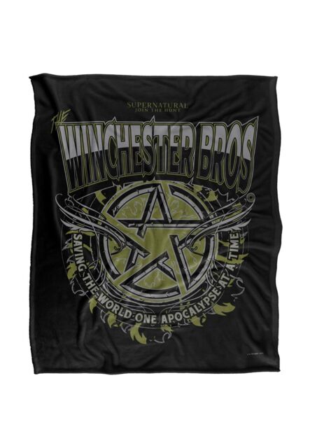 Warner Brothers Supernatural Winchester Bros Silky Touch Super Soft Throw Blanket in White - image 1