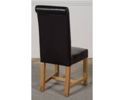 Thats Furniture Dakot 182 x 92cm Oak Large Dining Table & 6 Washington Leather Chairs in Black - Size: 182 x 92 cm - thumbnail 7