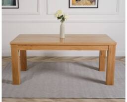 Thats Furniture Dakot 182 x 92cm Oak Large Dining Table & 6 Washington Leather Chairs in Black - Size: 182 x 92 cm - thumbnail 2