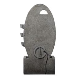 Teamson Home Garden Outdoor Water Feature, Modern Oval Water Fountain, With Warm LED Lights, Grey - thumbnail 5