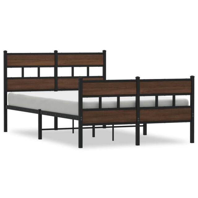 Berkfield Home Bed Frame without Mattress with Headboard & Footboard 120x200 cm in Brown - Size: Small Double - image 1