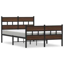 Berkfield Home Bed Frame without Mattress with Headboard & Footboard 120x200 cm in Brown - Size: Small Double