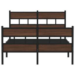 Berkfield Home Bed Frame without Mattress with Headboard & Footboard 120x200 cm in Brown - Size: Small Double - thumbnail 4