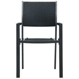 Berkfield Home 5 Piece Garden Dining Set Black - thumbnail 5
