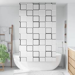Berkfield Home Shower Roller Blind 120x240 cm Fabric Width 116 cm in White - thumbnail 2