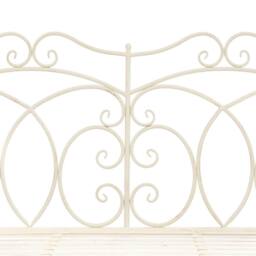 Berkfield Home Garden Bench 104 cm Iron Antique White in Off-White - thumbnail 4