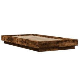Berkfield Home Bed Frame with LED Lights without Mattress Smoked Oak 90x190cm in Brown - Size: 90x190 cm - thumbnail 3